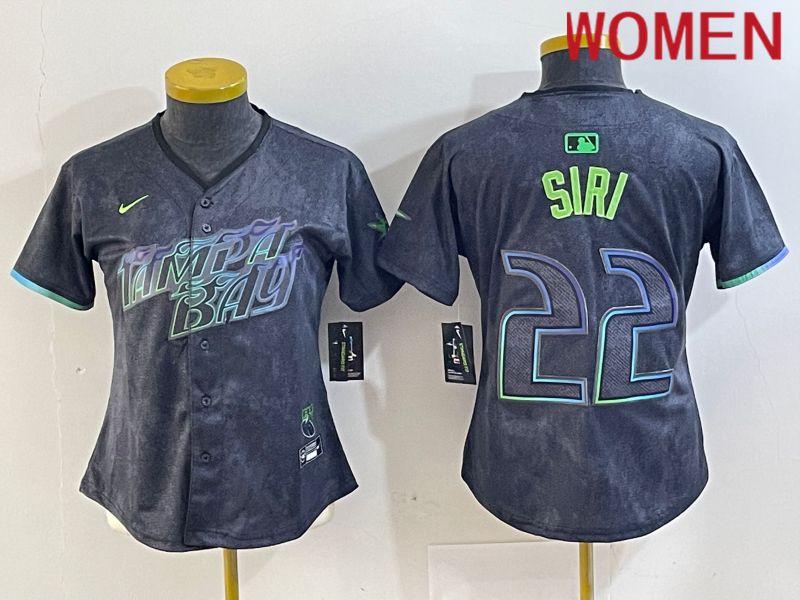 Women Tampa Bay Rays #22 Siri Black City Edition Nike 2024 MLB Jersey style 1